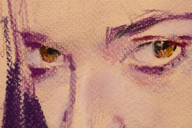 Yağlı boya kadın yüzü.