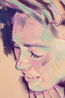 Yağlı boya kadın yüzü.