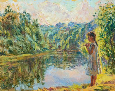 Yağlı boya, renkli arkaplan