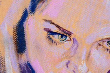 Yağlı boya kadın yüzü.