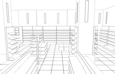 modern iç görselleştirme, 3 boyutlu illüstrasyon