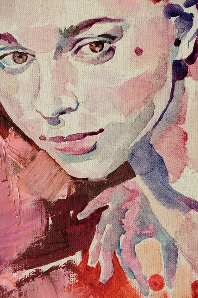 Yağlı boya kadın yüzü.