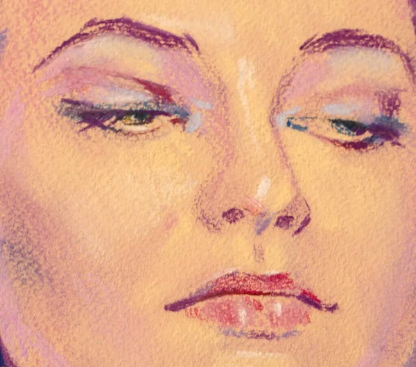 Yağlı boya kadın yüzü.