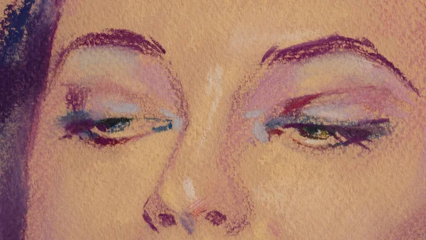 Yağlı boya kadın yüzü.