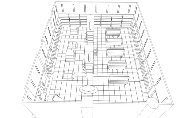 modern iç görselleştirme, 3 boyutlu illüstrasyon