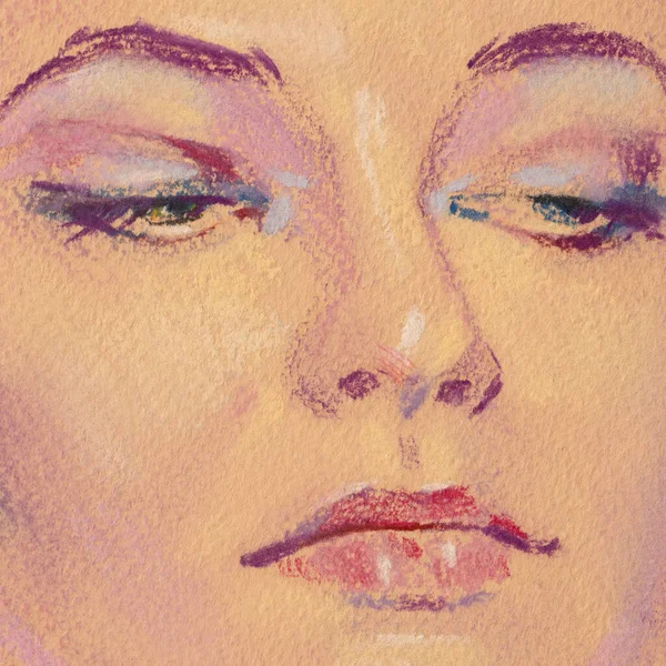 Yağlı boya kadın yüzü.