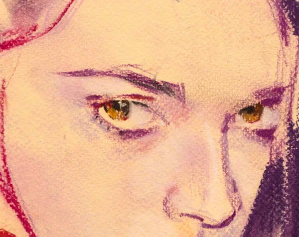 Yağlı boya kadın yüzü.