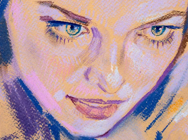 Yağlı boya kadın yüzü.