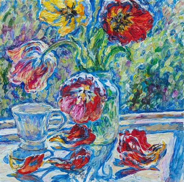 Yağlı boya, renkli arkaplan