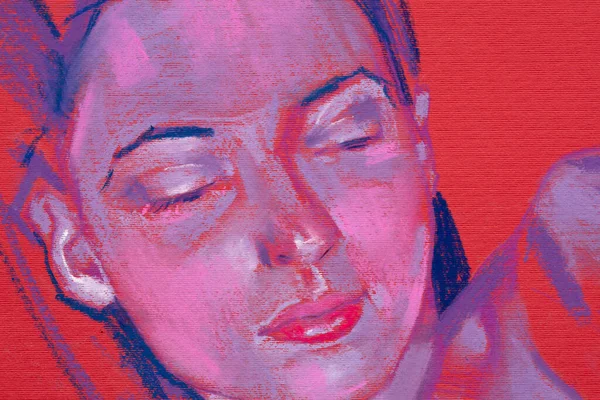 Pittura Olio Della Faccia Della Donna — Foto Stock