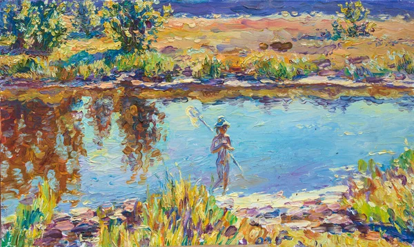 Yağlı boya, renkli arkaplan