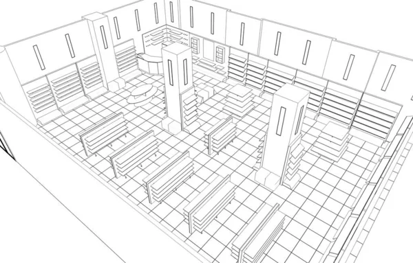 modern iç görselleştirme, 3 boyutlu illüstrasyon