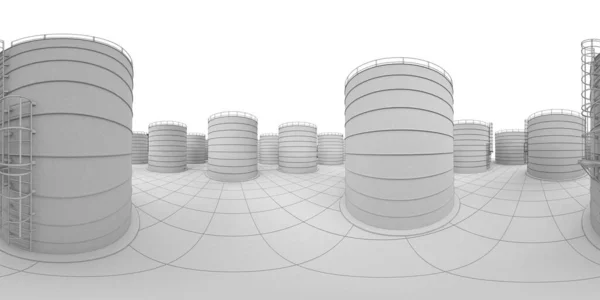 Raffinerie Pétrole Production Chimique Usine Traitement Des Déchets Visualisation Extérieure — Photo