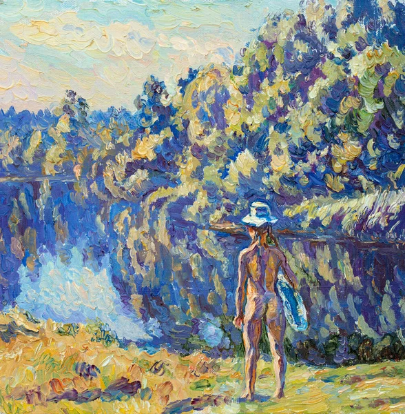 Çıplak kadının yağlı boyası. 