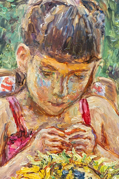 Hermosa Pintura Niña —  Fotos de Stock