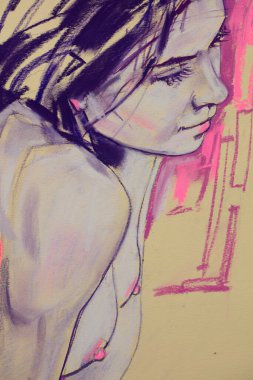 Çıplak genç kadın resmi. 