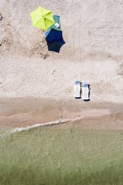 Deniz kıyısında hava manzarası