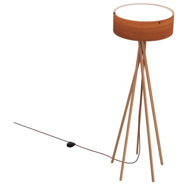 Beyaz arkaplanda izole edilmiş bir zemin lambasının 3D çizimi