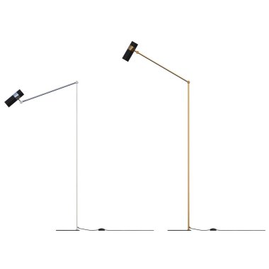 Beyaz arka planda izole edilmiş zemin lambaları, iç mobilyalar, üç boyutlu illüstrasyon                