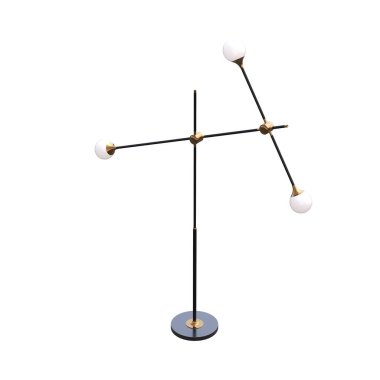 Beyaz arkaplanda izole edilmiş bir zemin lambasının 3D çizimi