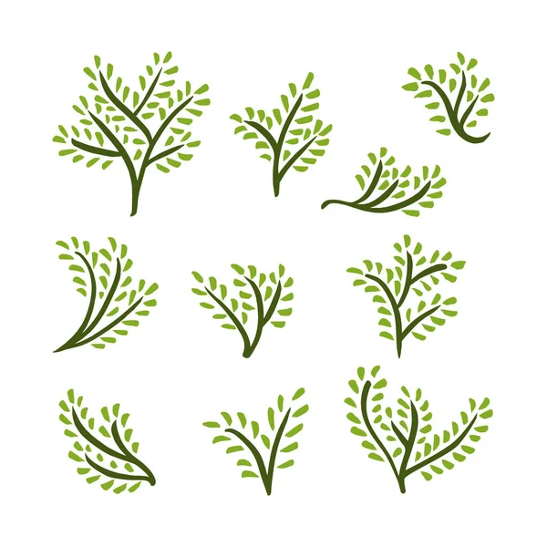 Hand drawn trees set — Stock Vector