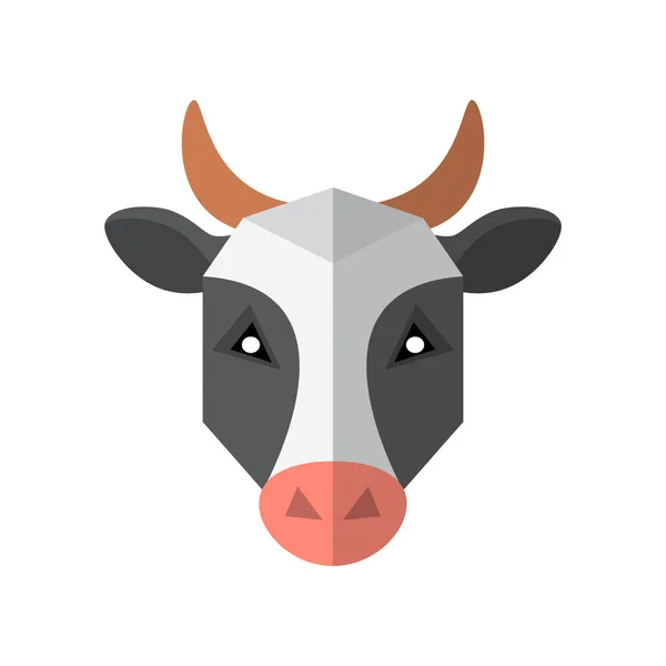 Platte stijlicoon koe geïsoleerd op een witte achtergrond — Stockvector