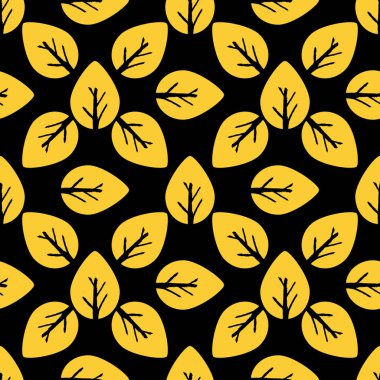 Sorunsuz yeşillik desen. Siyah altın yaprak