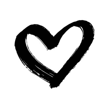 Beyaz bir arka plan üzerinde izole kalp boyalı fırça