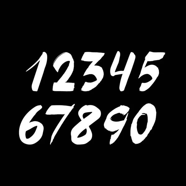 手書きの数字の背景に分離されました。描画ブラシ ストローク フォントを手します。 — ストックベクタ