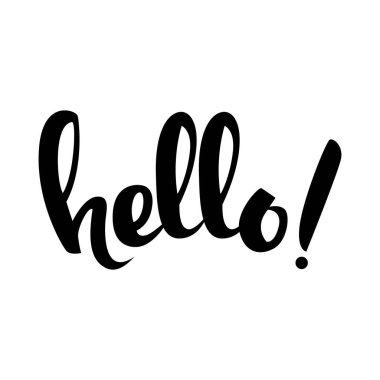 El yazısı harfler Merhaba beyaz arkaplanda izole