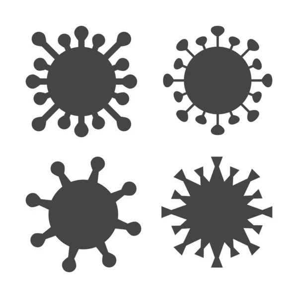 Conjunto de ícones Coronavirus. Ícones de vírus isolados no fundo branco — Vetor de Stock