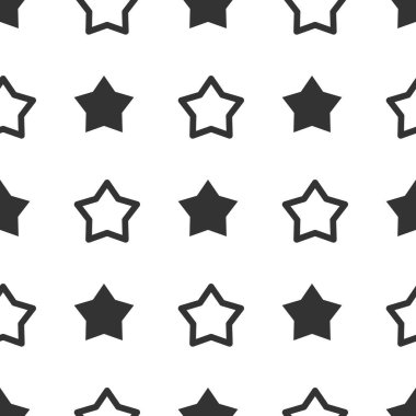 Kusursuz yıldız deseni. Yıldızların arka planı. Siyah ve beyaz