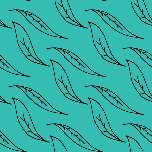 Sömlösa plantblad mönster. Vektor handritad illustration, höst tema — Stock vektor