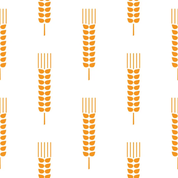 Seamless wheat ear pattern. Golden ears on white background — Stock Vector