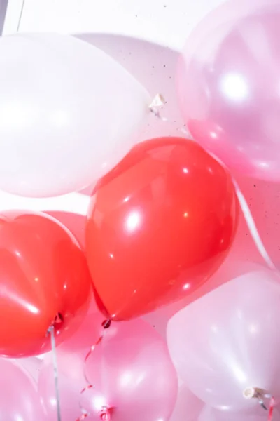 Stos Pięknych Kolorowych Balonów Koncepcja Urodzin — Zdjęcie stockowe
