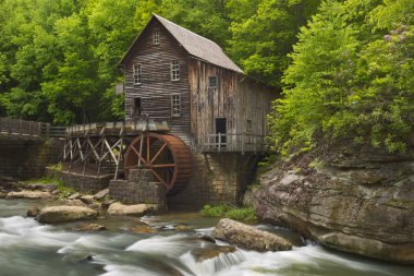 The Glade Creek Grist Mill in Babcock State Park, West Virginia, USA. Photographed in spring. clipart