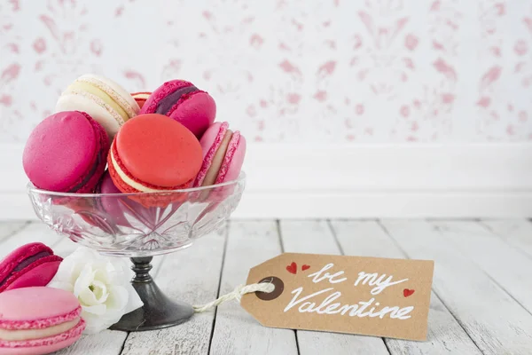 Collection Pink Macarons Valentine Day — Stock Photo, Image