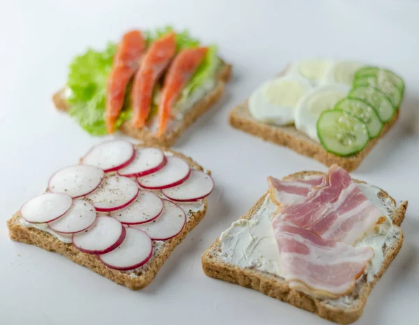 Sandwiches White Background — Stock Photo, Image