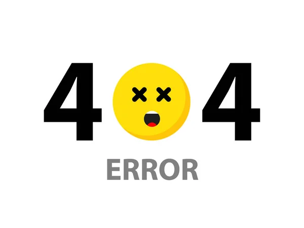 Emoticon Erro 404 Ilustração Vetorial Isolada —  Vetores de Stock