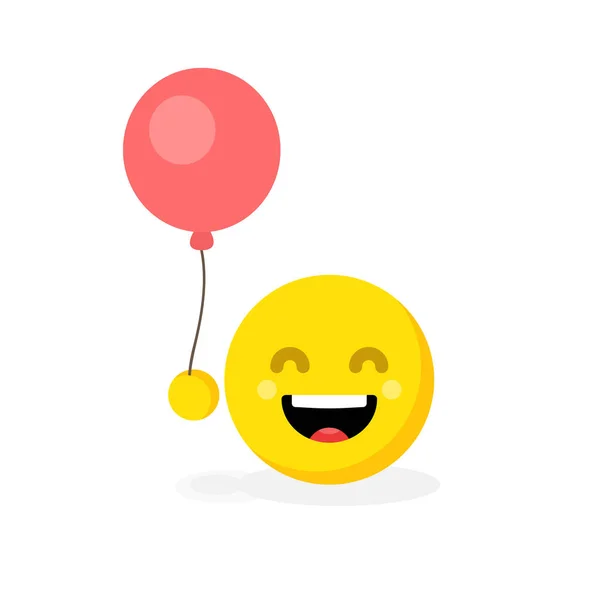 Emoticono Amarillo Con Globo Ilustración Vectorial Aislada — Archivo Imágenes Vectoriales