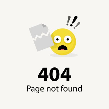 404 hata Sayfa ifade bulunamadı - izole vektör illüstrasyon