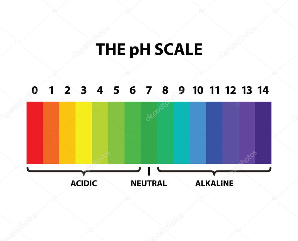 Colored the pH scale rainbow - isolated vector illustration