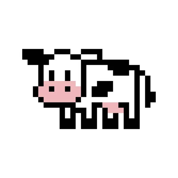 Cute Pixel Cow Spots Isolated Vector Illustration — Stock Vector