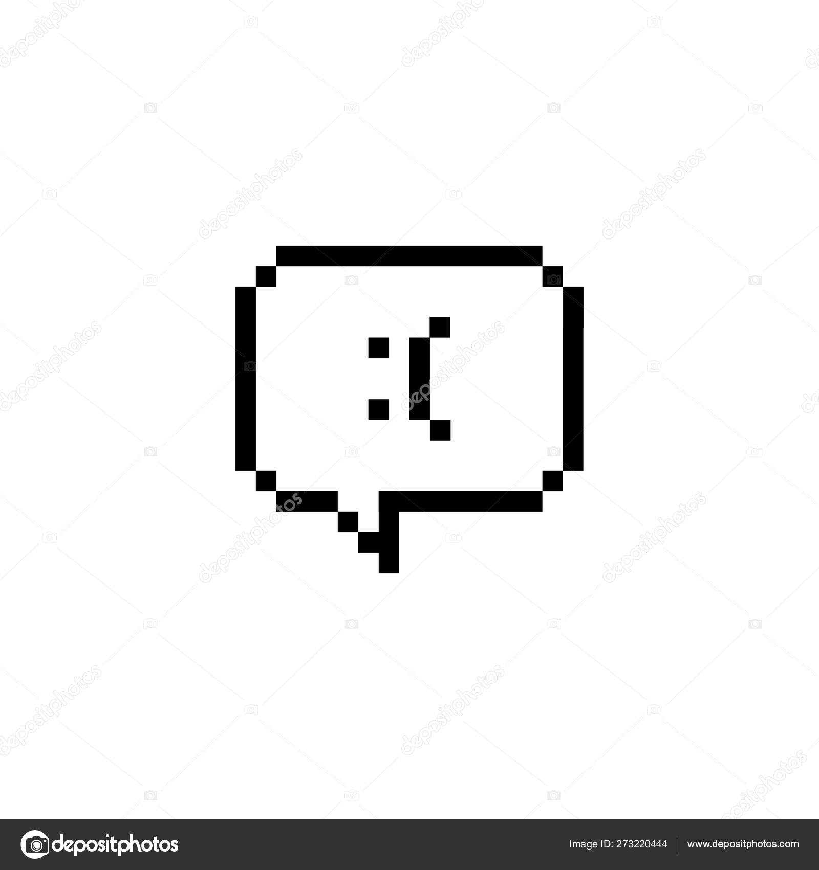 Pixel Art Bubble Speech Sad Emoticon Isolated Vector