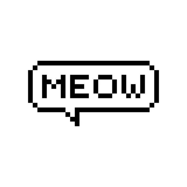 Bulle Texte Style Pixel Meow Illustration Vectorielle Isolée — Image vectorielle