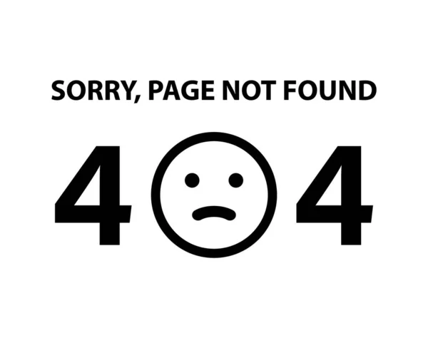 Üzgünüm, sayfa 404 hata ifadesi bulunamadı - izole vektör illüstrasyonu
