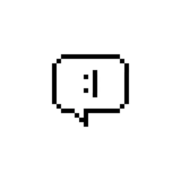 Pixel Art Bubble Speech Poker Face Изолированная Векторная Иллюстрация — стоковый вектор