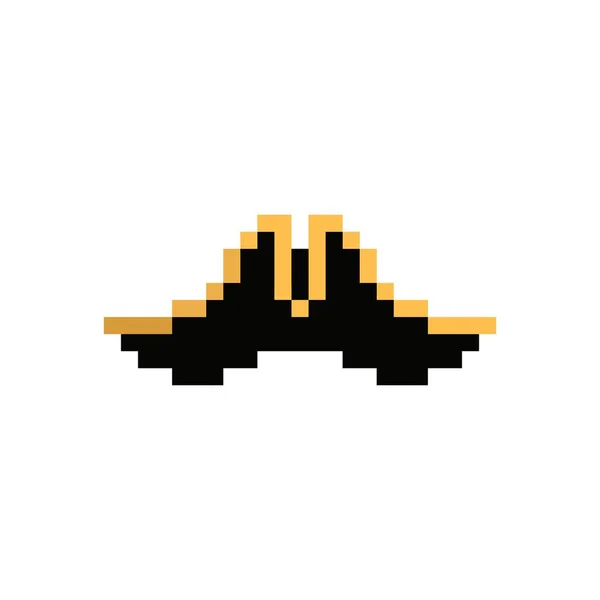 Pixel Art 8 bit korsan şapka veya tricorn-izole vektör illüstrasyon