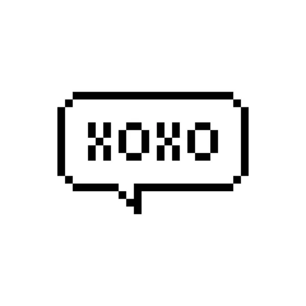 Pixel Speech Bubble Xoxo Изолированная Векторная Иллюстрация — стоковый вектор