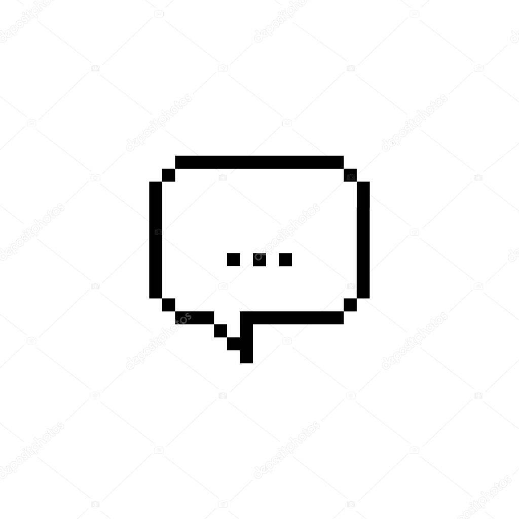 Empty/dots pixel speech bubble - isolated vector illustration